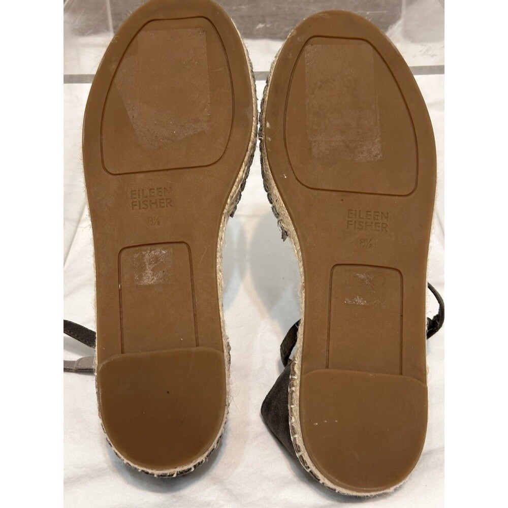Eileen Fisher Lala Espadrilles Shoes Soft Pewter Metallic Flats US 8.5 EUC - Picture 16 of 16